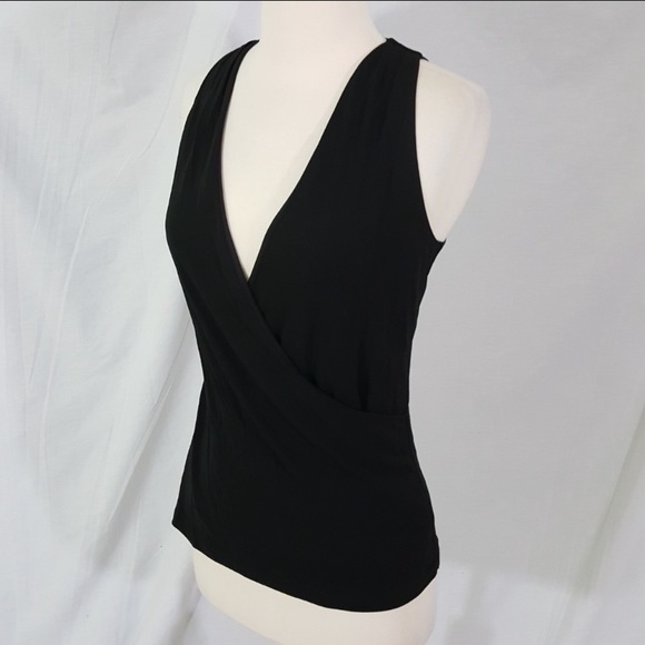 Lauren Ralph Lauren Black Surplice Tank Top sz XS - Picture 3 of 6